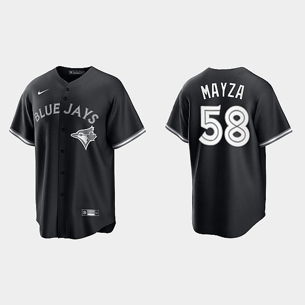 Mens Toronto Blue Jays #58 Tim Mayza  Nike Black White Collection Jersey