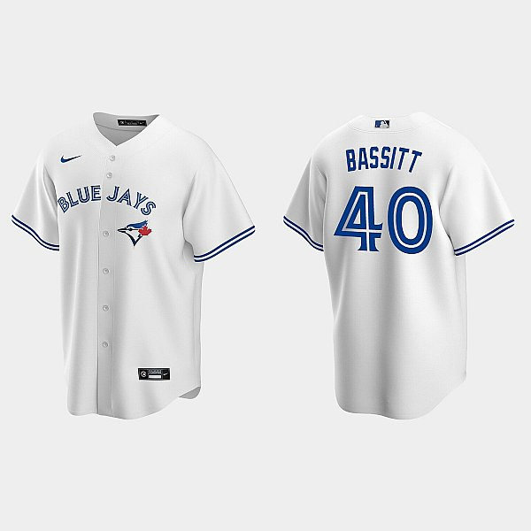 Mens Toronto Blue Jays #40 Chris Bassitt Nike White Home Cool Base Jersey