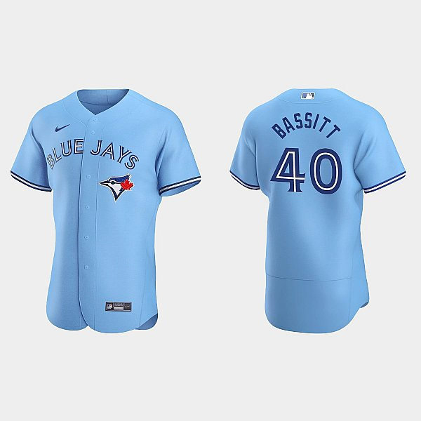 Mens Toronto Blue Jays #40 Chris Bassitt Nike Powder Blue Alternate FlexBase Player Jersey