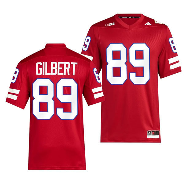 Mens Youth Nebraska Cornhuskers #89 Arik Gilbert Scarlet Memorial Stadium 100th Anniversary Premier Football Jersey