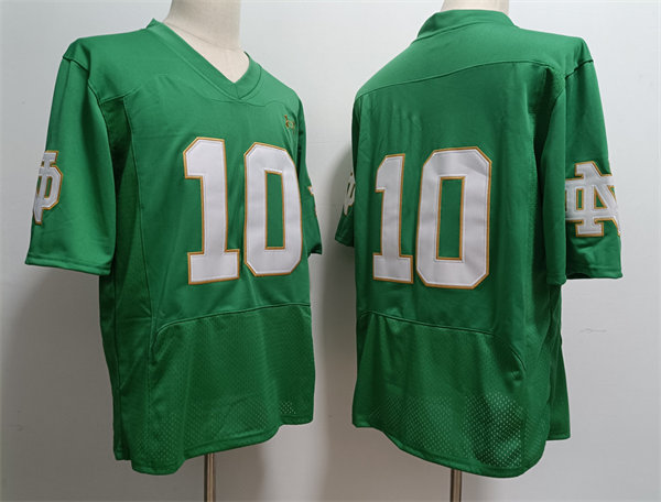 Men's Notre Dame Fighting Irish #10 Sam Hartman2023 Kelly Green College Football Game Jersey