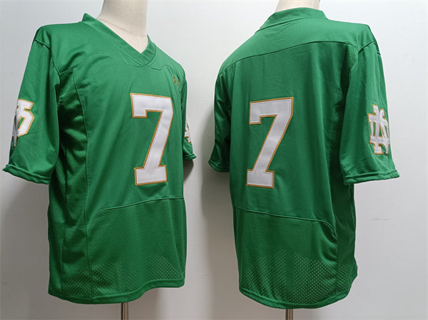 Men's Notre Dame Fighting Irish #7 Audric Estime 2023 Kelly Green College Football Game Jersey