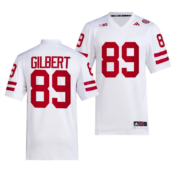 Mens Youth Nebraska Cornhuskers #89 Arik Gilbert 2023 White Premier Football Jersey