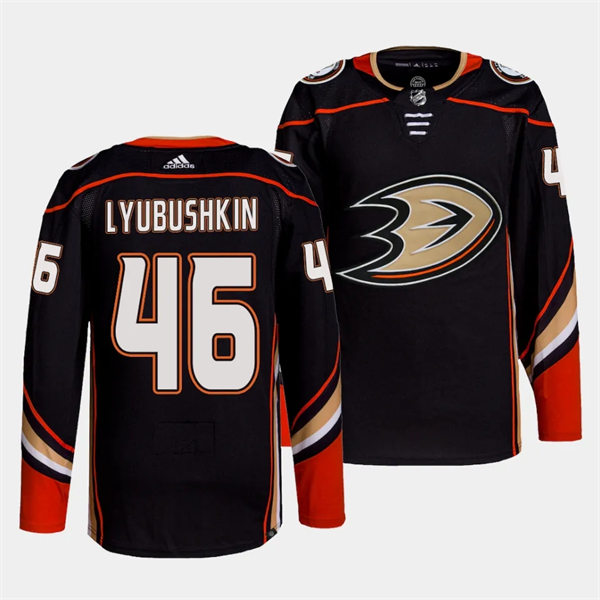 Mens Youth Anaheim Ducks #46 Ilya Lyubushkin Black Home Jersey
