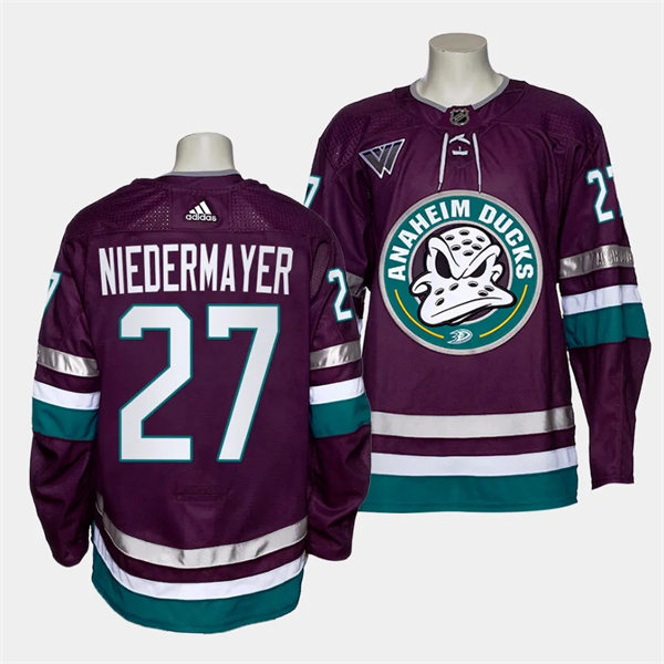 Mens Youth Anaheim Ducks #27 Scott Niedermayer 2023-24 Purple Alternate 30th Anniversary Jersey 