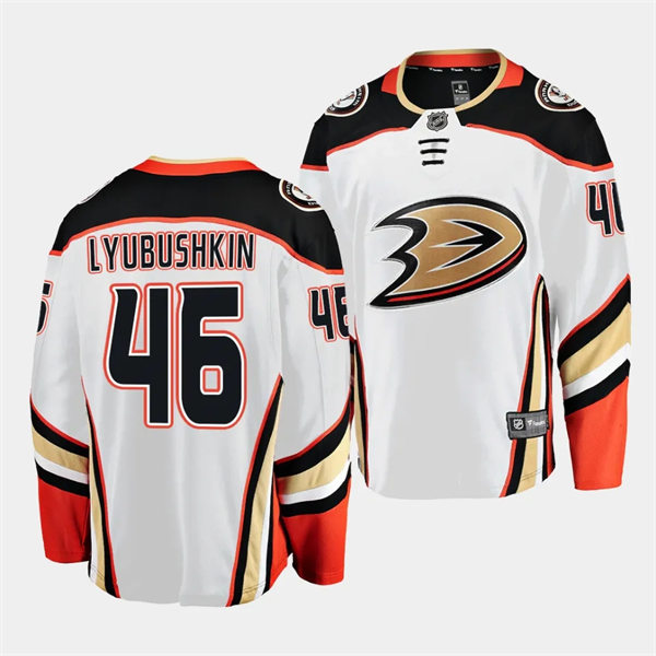 Mens Youth Anaheim Ducks #46 Ilya Lyubushkin Away White Jersey