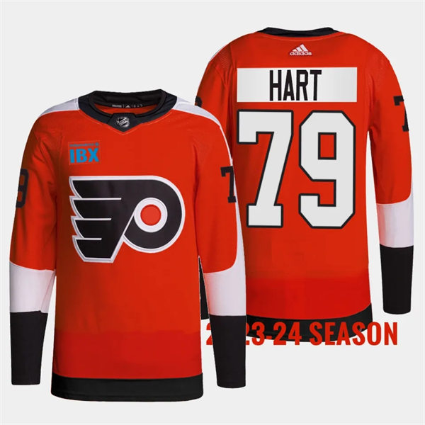 Mens Philadelphia Flyers #79 Carter Hart 2023-24 Orange Home Jersey