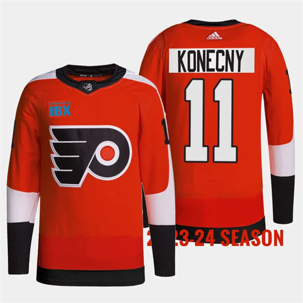 Mens Philadelphia Flyers #11 Travis Konecny 2023-24 Orange Home Jersey