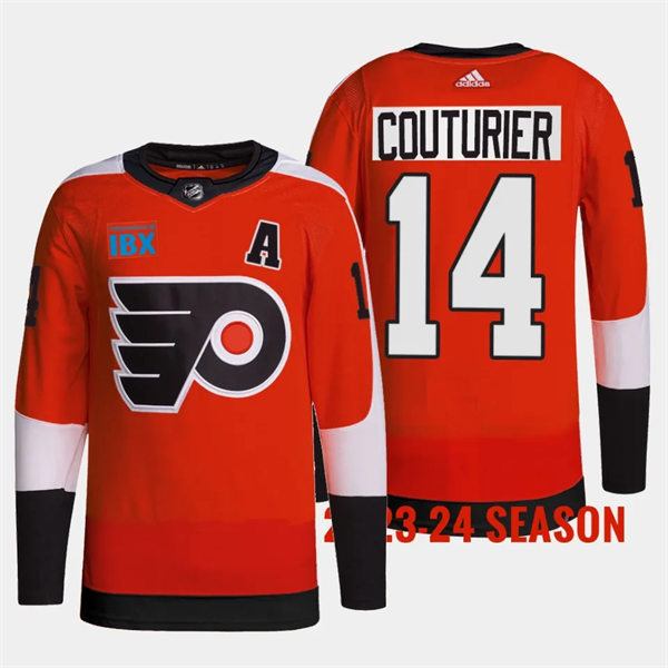 Mens Philadelphia Flyers #14 Sean Couturier  2023-24 Orange Home Jersey