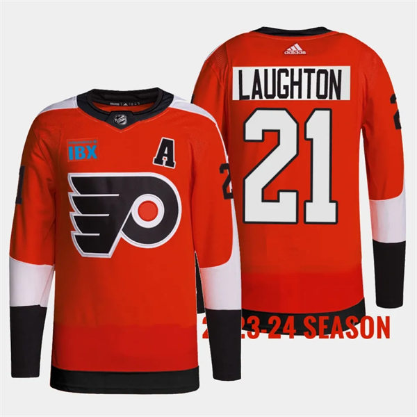 Mens Philadelphia Flyers #21 Scott Laughton 2023-24 Orange Home Jersey
