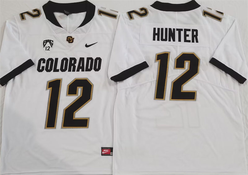 Mens Colorado Buffaloes #12 Travis Hunter Nike White 2022 Football Game Jersey