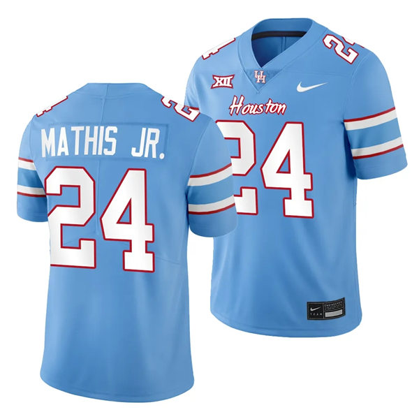 Mens Youth Houston Cougars #24 Tony Mathis Jr. Blue Oilers-Themed Retro Football Jerseyy.webp