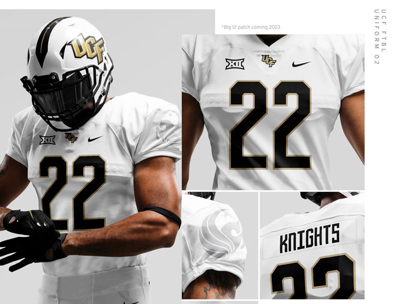 Men's Youth UCF Knights Custom Nike 2023 BIG-12 White College Football Game Jersey