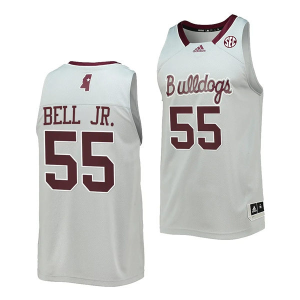 Mens Youth Mississippi State Bulldogs #55 Jimmy Bell Jr. Adidas White Basketball Limited Jersey