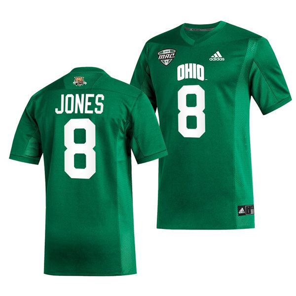 Mens Youth Ohio Bobcats #8 Jacoby Jones  Adidas 2023 Green College Football Game Jersey
