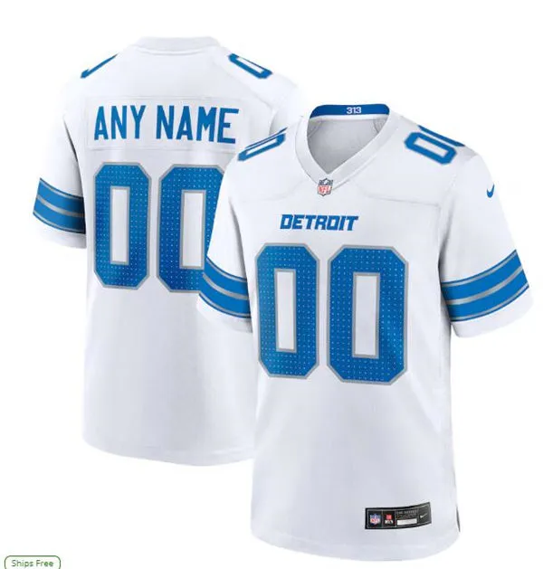 Detroit Lions Custom Nike 2025 White Vapor F.U.S.E. Limited Jersey