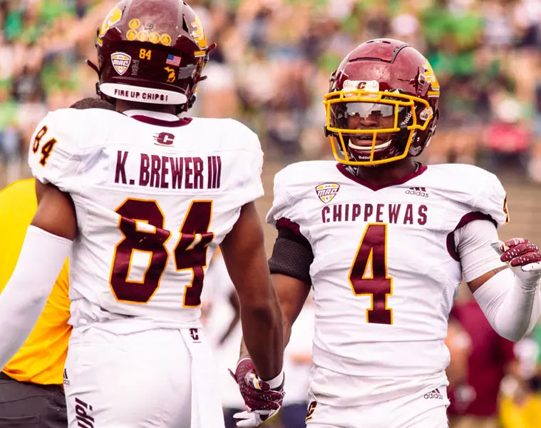 Central Michigan Chippewas Custom  Adidas 2025 White College Football Game Jersey