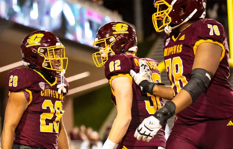 Central Michigan Chippewas Custom Adidas 2025 Maroon College Football Game Jersey