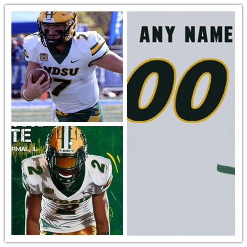 Mens Youth North Dakota State Bison Custom 2025 White Nike NCAA College Football Jersey