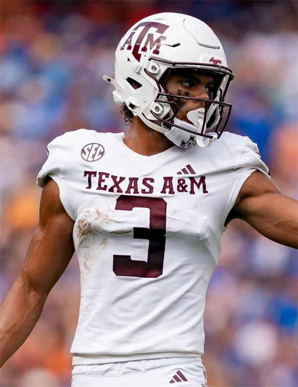 Mens Youth Texas A&M Aggies #3 Noah Thomas 2024 White College Football Game Jersey