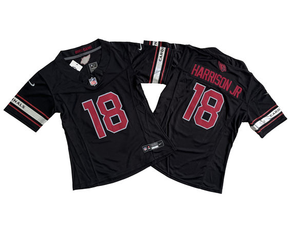 Womens Arizona Cardinals #18 Marvin Harrison Jr. Black Limited Jersey