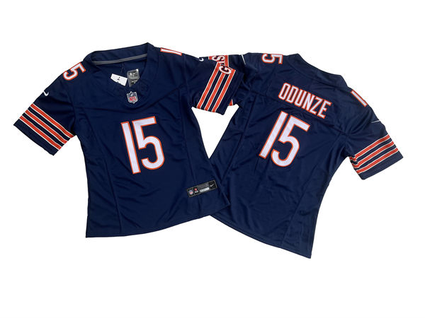 Women's Chicago Bears #15 Rome Odunze Navy Vapor F.U.S.E. Limited Jersey