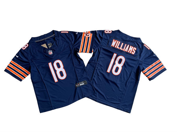 Youth Chicago Bears #18 Caleb Williams Navy Vapor F.U.S.E. Limited Jersey