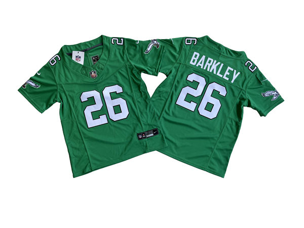 Youth Philadelphia Eagles #26 Saquon Barkley Nike Kelly Green 1996 Retro F.U.S.E. Limited Jersey