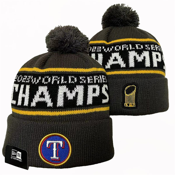 Texas Rangers Royal Cuffed Pom 2023 World Series Champions Knit Hat YD222907 (4)