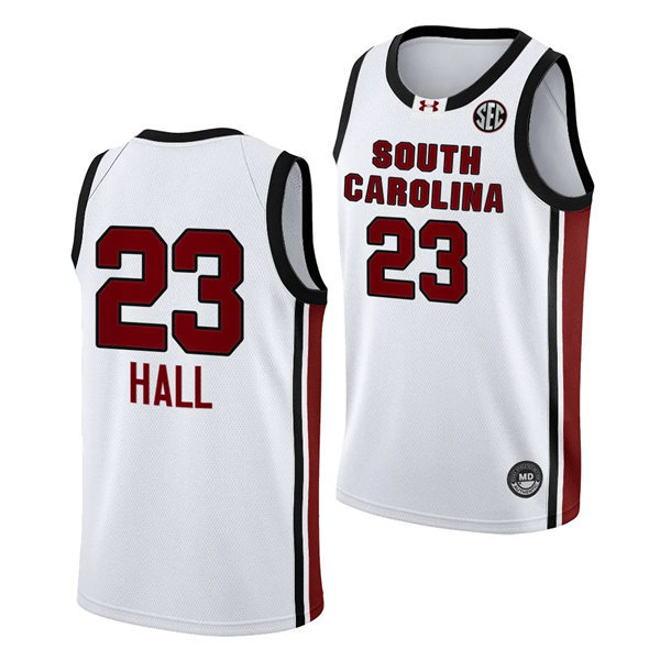 Women's South Carolina Gamecocks #23 Bree Hall 2023-24 Home White Women's Basketball Jersey