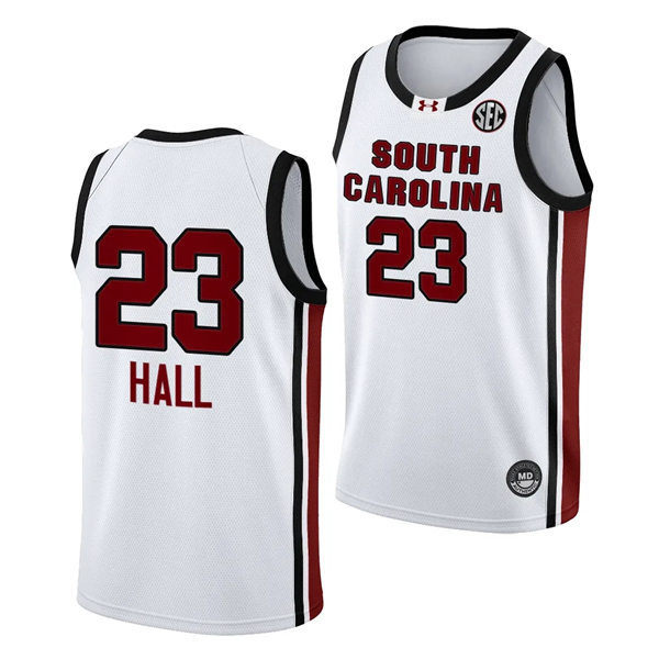 Unisex South Carolina Gamecocks #23 Bree Hall 2023-24 Home White Women's Basketball Jersey