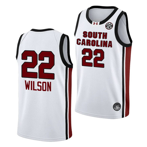 Unisex South Carolina Gamecocks #22 A'ja Wilson 2023-24 Home White Women's Basketball Jersey