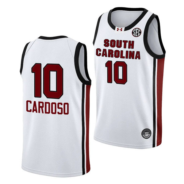Unisex South Carolina Gamecocks #10 Kamilla Cardoso 2023-24 Home White Women's Basketball Jersey