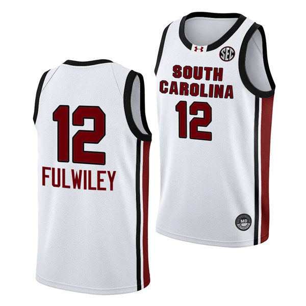 Unisex South Carolina Gamecocks #12 MiLaysia Fulwiley 2023-24 Home White Women's Basketball Jersey