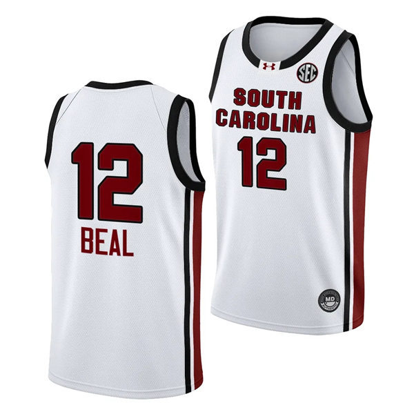 Unisex South Carolina Gamecocks #12 Brea Beal White #12 Women's Basketball Jersey Home Unisex.webp