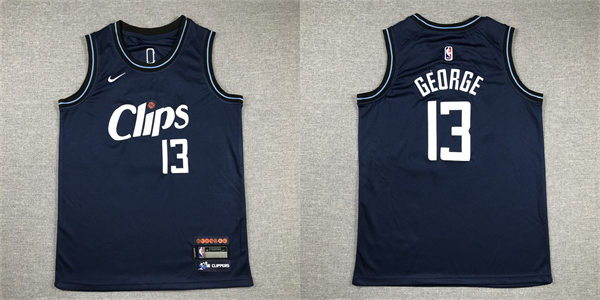Youth Los Angeles Clippers #13 Paul George 2023-24 Navy City Edition Jersey
