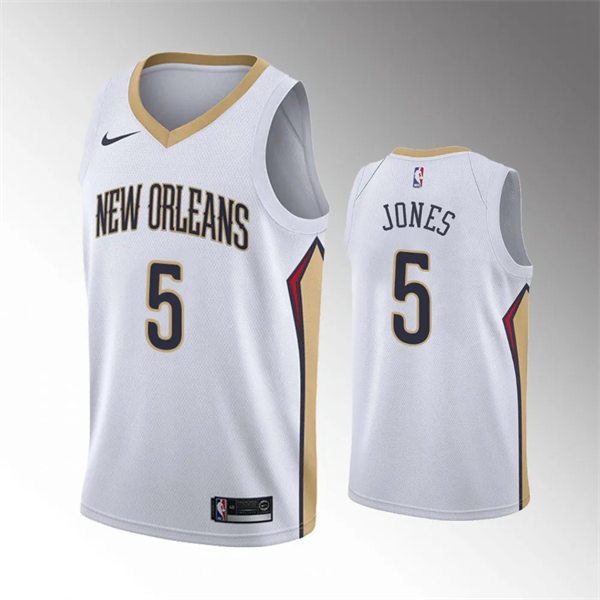 Mens New Orleans Pelicans #5 Herbert Jones White Association Edition Jersey