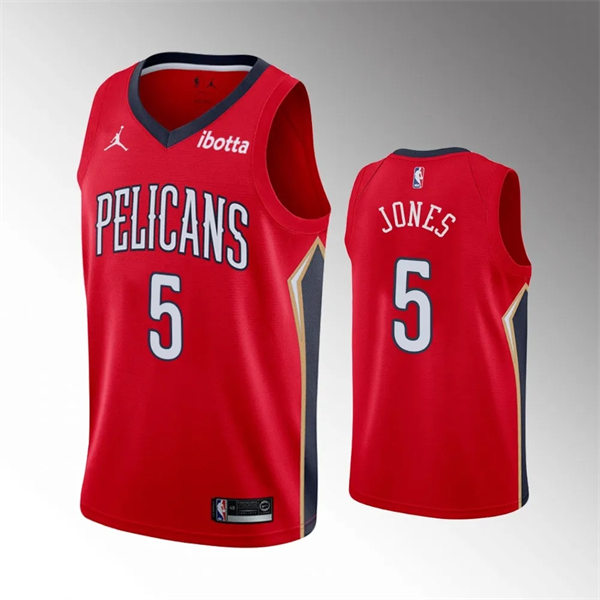 Mens New Orleans Pelicans #5 Herbert Jones Red Statement Edition Jersey