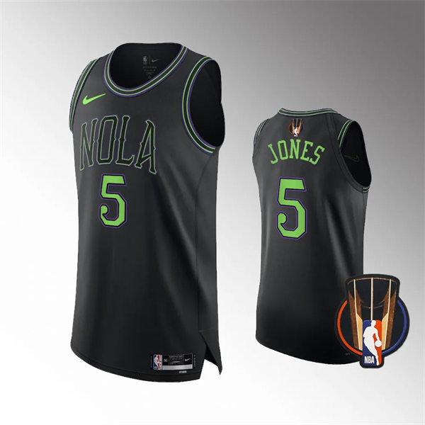 Mens New Orleans Pelicans #5 Herbert Jones Nike Black 2023-24 City Edition Jersey