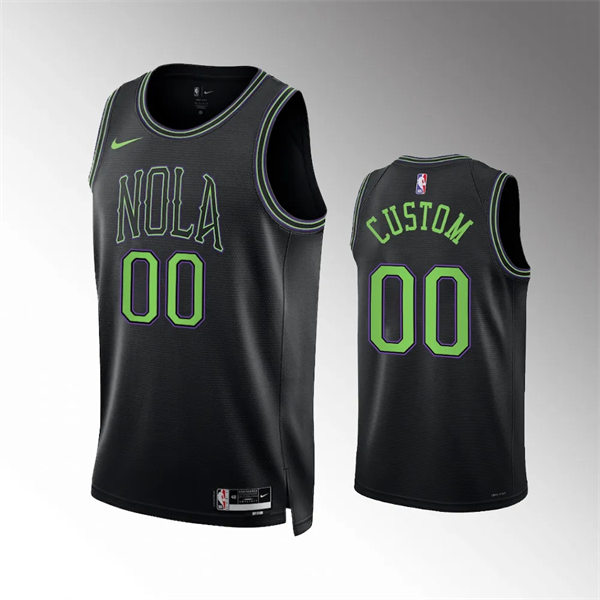 Mens Youth New Orleans Pelicans Custom Nike Black 2023-24 City Edition Jersey