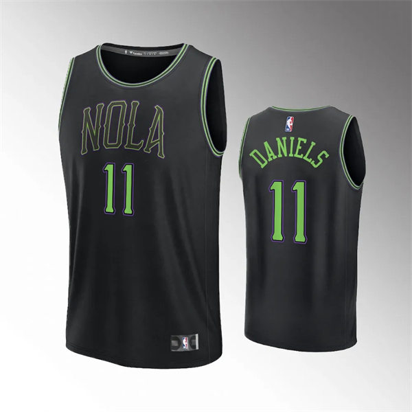 Mens New Orleans Pelicans #11 Dyson Daniels Nike Black 2023-24 City Edition Jersey