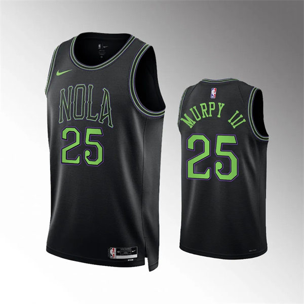 Mens New Orleans Pelicans #25 Trey Murphy III Nike Black 2023-24 City Edition Jersey