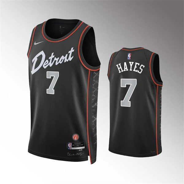 Mens Detroit Pistons #7 Killian Hayes Black 2023-24 City Edition Jersey