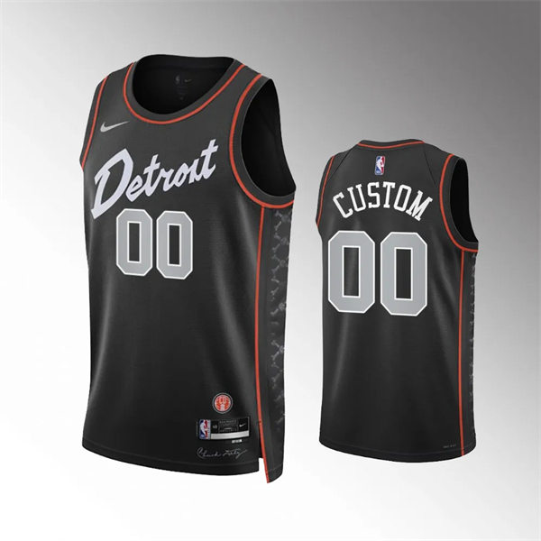 Mens Youth Detroit Pistons Custom Black Statement Edition Swingman Jersey