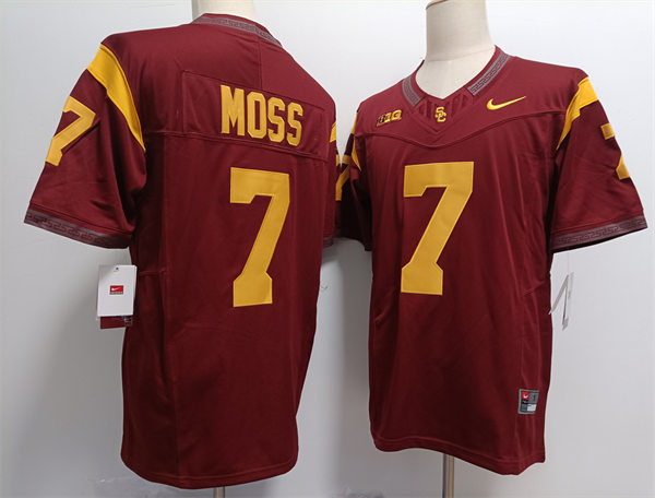 Men's USC Trojans #7 Miller Moss 2024 BIG Cardinal With Name College Football Limited Jersey