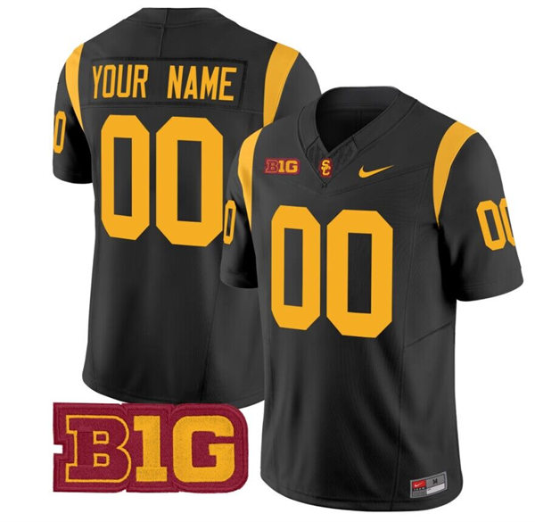 Mens Youth USC Trojans Custom Nike F.U.S.E. 2024 BIG Ten Black Football Jersey
