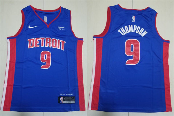 Mens Detroit Pistons #9 Ausar Thompson Blue Icon Edition Jersey