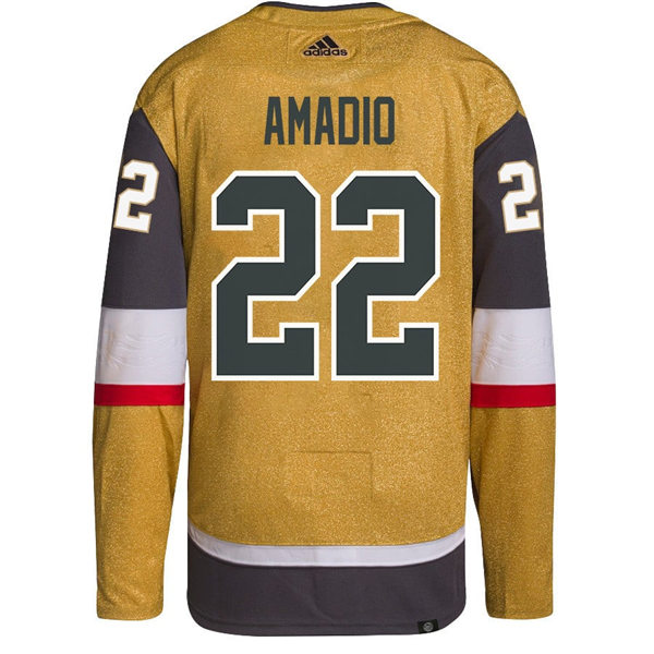 Mens Vegas Golden Knights #22 Michael Amadio Adidas Gold Alternate Player Jersey