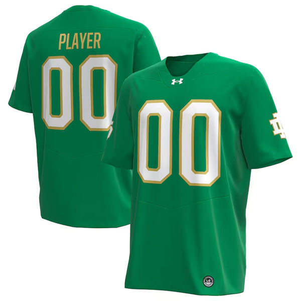 Mens Youth Notre Dame Fighting Irish Custom 2024 Kelly Green Football Jersey