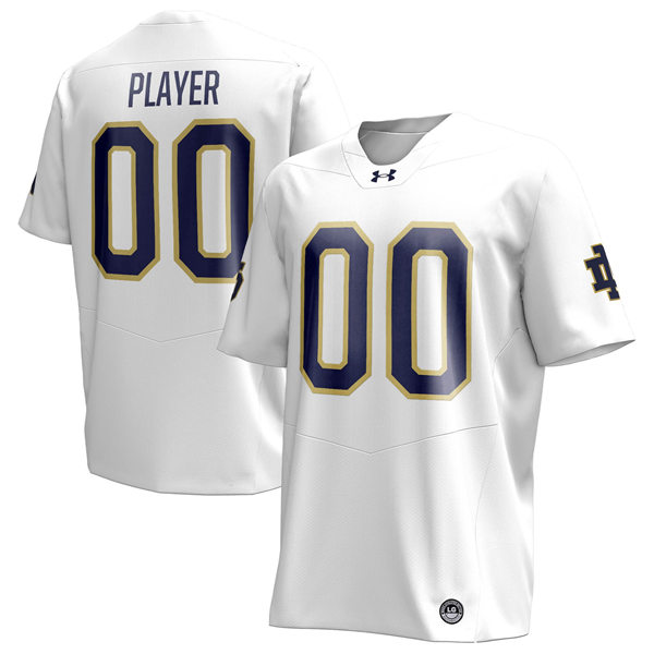 Mens Youth Notre Dame Fighting Irish Custom 2024 White Away Football Jersey